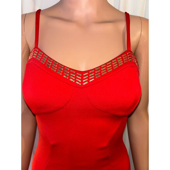 Guess Red Lipstick Mini Bodycon Dress Size XS - Picture 3 of 6